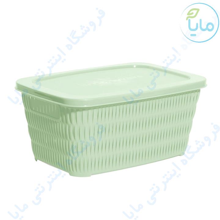 سبد بامبو مستطیل دربدار بزرگ لیمون 1 کد 168835